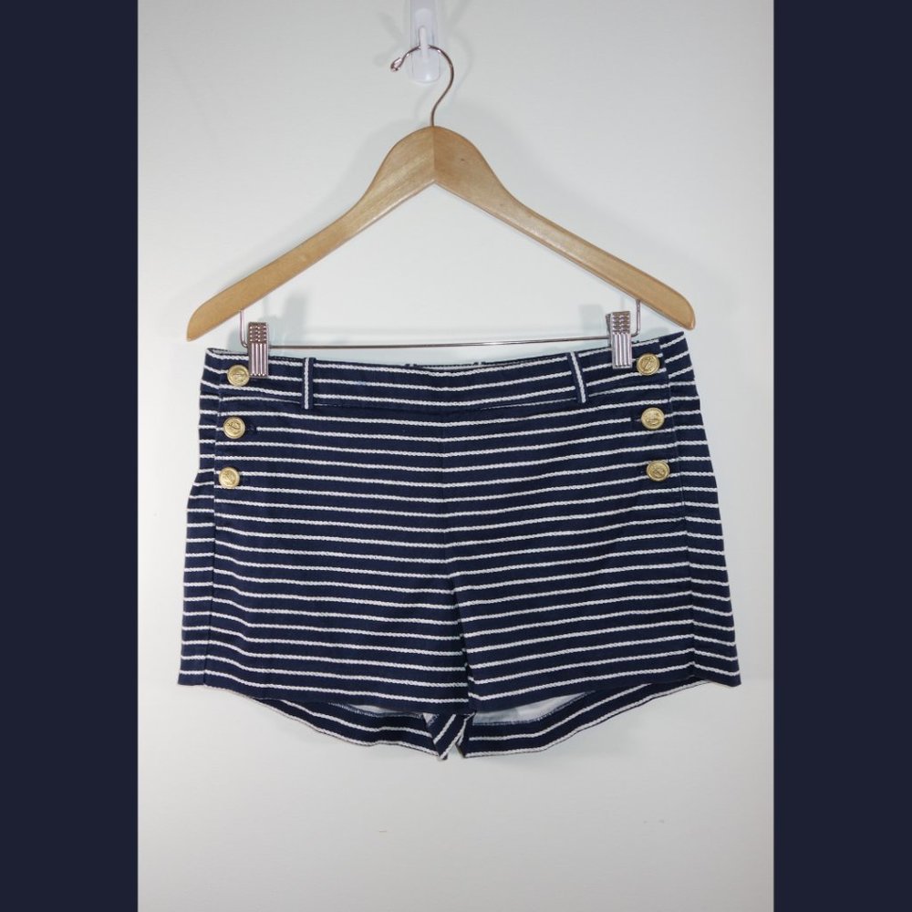 J.Crew Navy and White Sailor Style Short - size 8